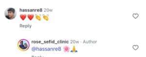 نظر کاربران اینستاگرام کلینیک رز سیفد