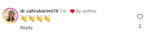 نظر کاربران اینستاگرام دکتر سارا احشامی