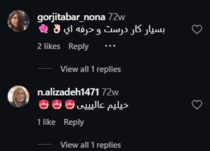 نظر کاربر اینستاگرام (دکتر مینا ملااحمدی)