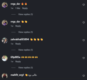 نظر کاربر اینستاگرام (کلینیک زیبایی و لاغری پزدیسان)