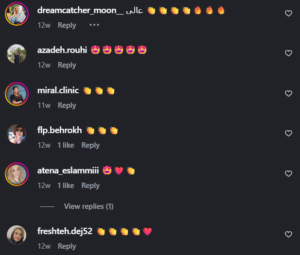 نظر کاربر اینستاگرام (دکتر مینا ملااحمدی)