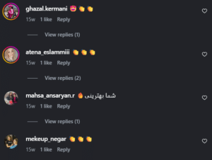 نظر کاربر اینستاگرام (دکتر مینا ملااحمدی)