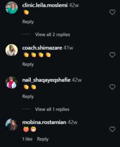 نظر کاربر اینستاگرام (دکتر زهره حاج حیدری)