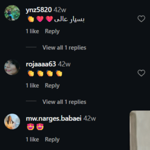 نظر کاربر اینستاگرام (دکتر زهره حاج حیدری)