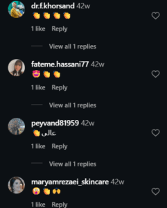 نظر کاربر اینستاگرام (دکتر زهره حاج حیدری)