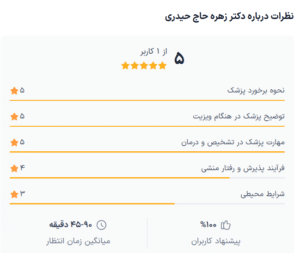 نظر کاربر دکترتو (دکتر زهره حاج حیدری)