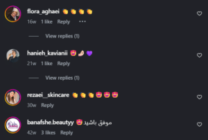 نظر کاربر اینستاگرام (کلینیک زیبایی الگانت)