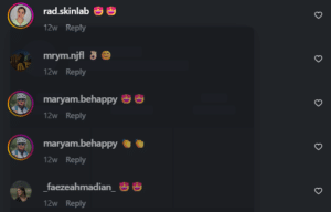 نظر کاربر اینستاگرام (کلینیک زیبایی افسون)