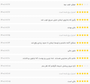 نظر کاربر نوبت دات آی آر (دکتر زهره حاج حیدری)