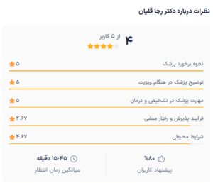 نظر کاربر دکترتو (دکتر رجا قلیان)