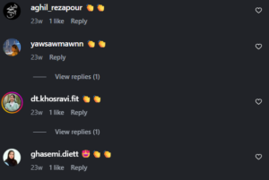 نظر کاربر اینستاگرام (دکتر ملیکا کیائی)